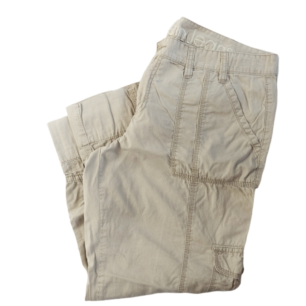 Calvin Klein Jeans Cotton Tan Khaki Cargo Capri Pants